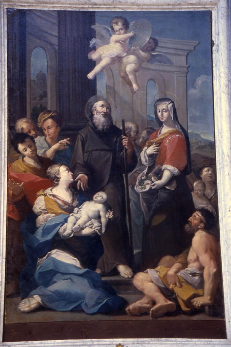 31-Contestabili A. sec. XVIII, Dipinto con Santa Zita e San Francesco di Paola-beweb